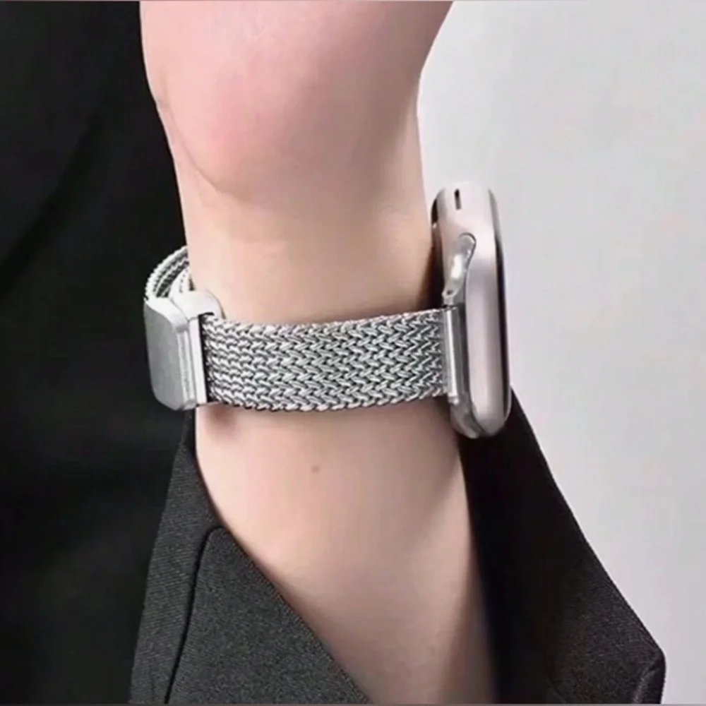 Silver Metal Strap Suitable For 38/40/41mm Smart Watch